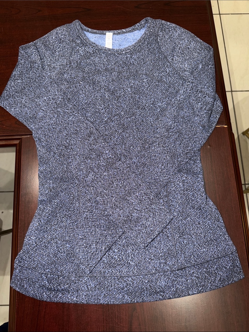 Lululemon Cypress Kiss Long Sleeve, Fusion Jacquard Black Violet Viola, Size 6
